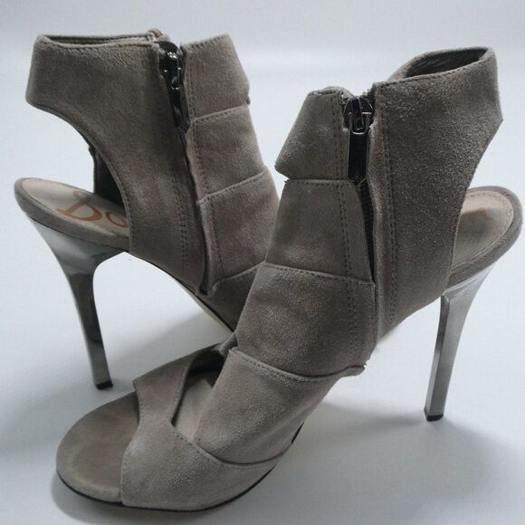 Sam Edelman Palma Suede Sandal Heel Booties LaceUp - Picture 9 of 10